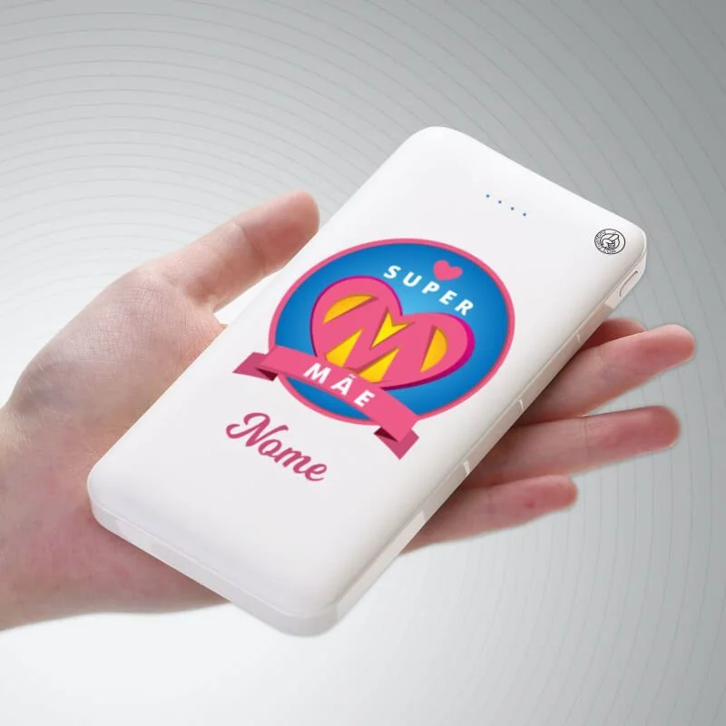 Carregador Portátil Power Bank Personalizado (10000mAh) Super Mãe