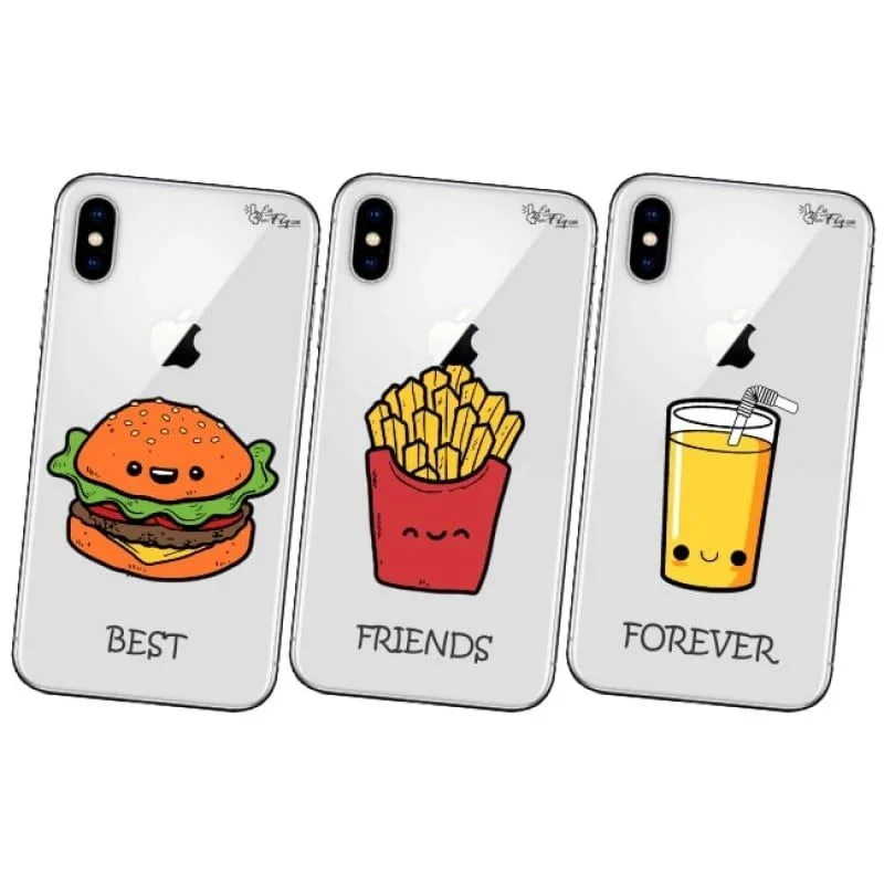 Kit 3 Capinhas Personalizadas BFF - Fast Food