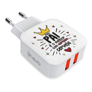 Carregador Turbo Duplo - Melhor Pai com cerveja