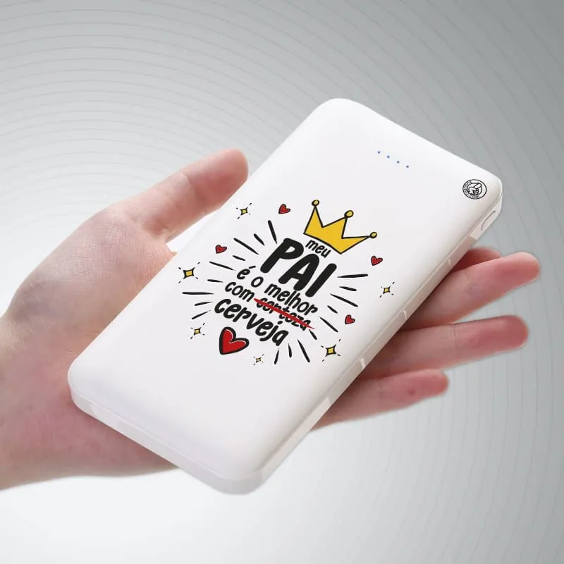 Carregador Portátil Power Bank (10000mAh) Melhor Pai com cerveja