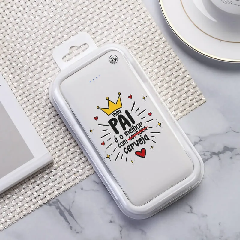 Carregador Portátil Power Bank (10000mAh) Melhor Pai com cerveja