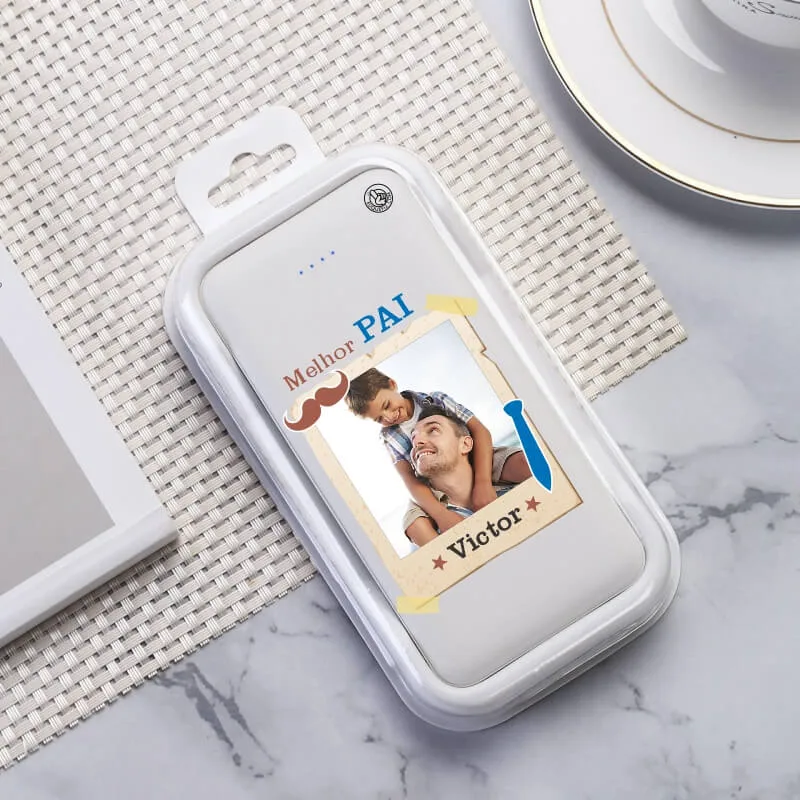 Carregador Portátil Power Bank com Foto (10000mAh) Melhor Pai