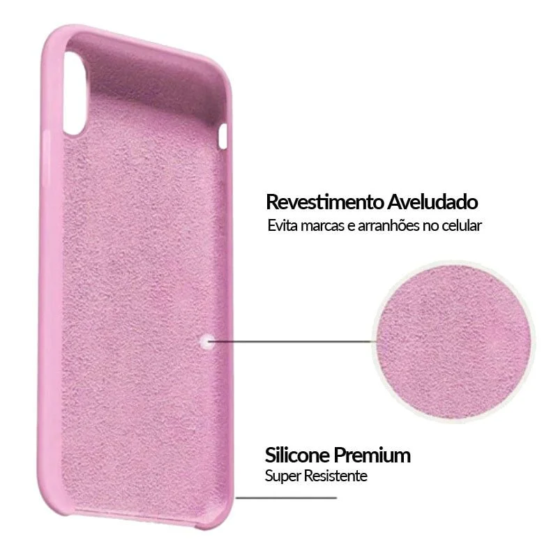 Capa iPhone 13 pro Max Silicone Aveludada Doce Arco Íris