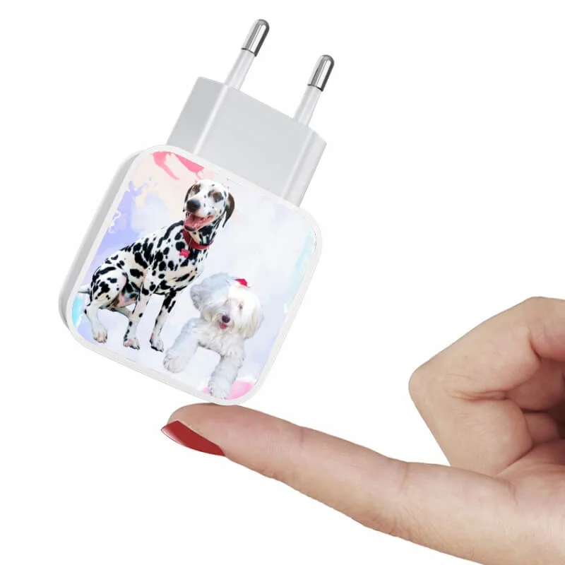 Carregador Turbo Duplo My Pet - Aquarela - 2 pets