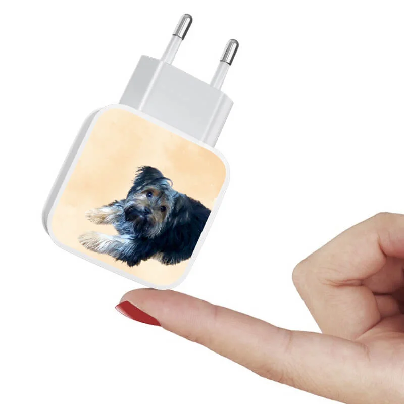 Carregador Turbo Duplo My Pet - Aquarela Yellow