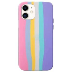 Capinha iPhone 11 Silicone Aveludada Doce Arco Íris