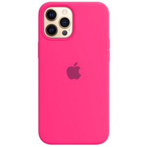 Capa iPhone 12 Pro Max Silicone Aveludada Rosa Neon