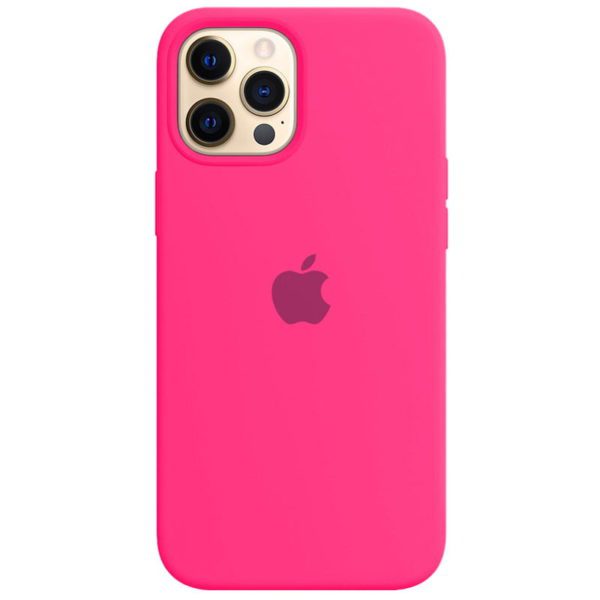Capa iPhone 12 Pro Max Silicone Aveludada Rosa Neon
