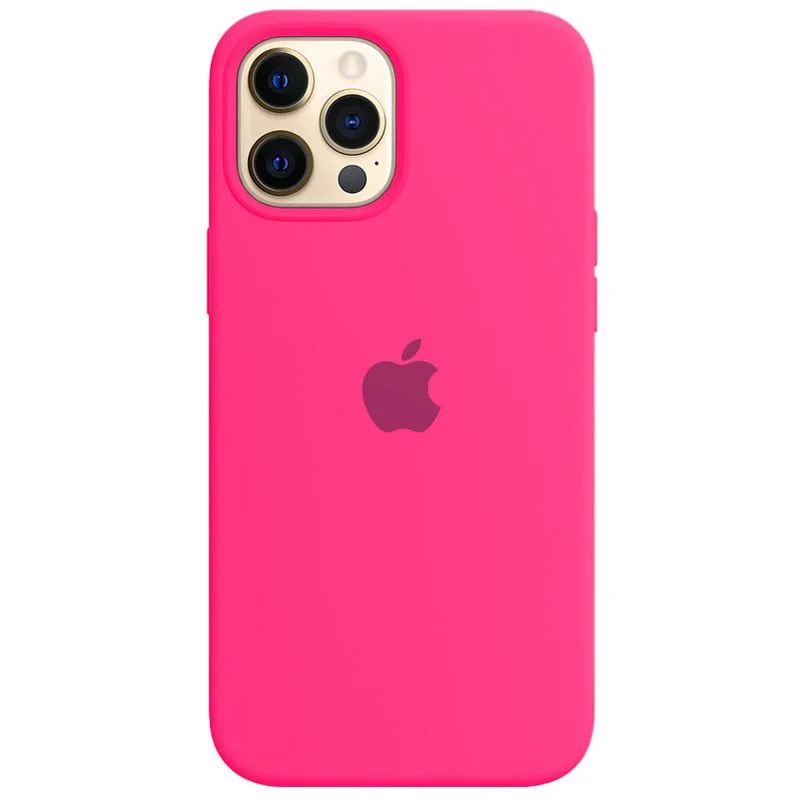Capa iPhone 12 Pro Max Silicone Aveludada Rosa Neon