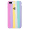 Capinha iPhone 7 Plus / iPhone 8 Plus Silicone Aveludada Doce Arco Íris