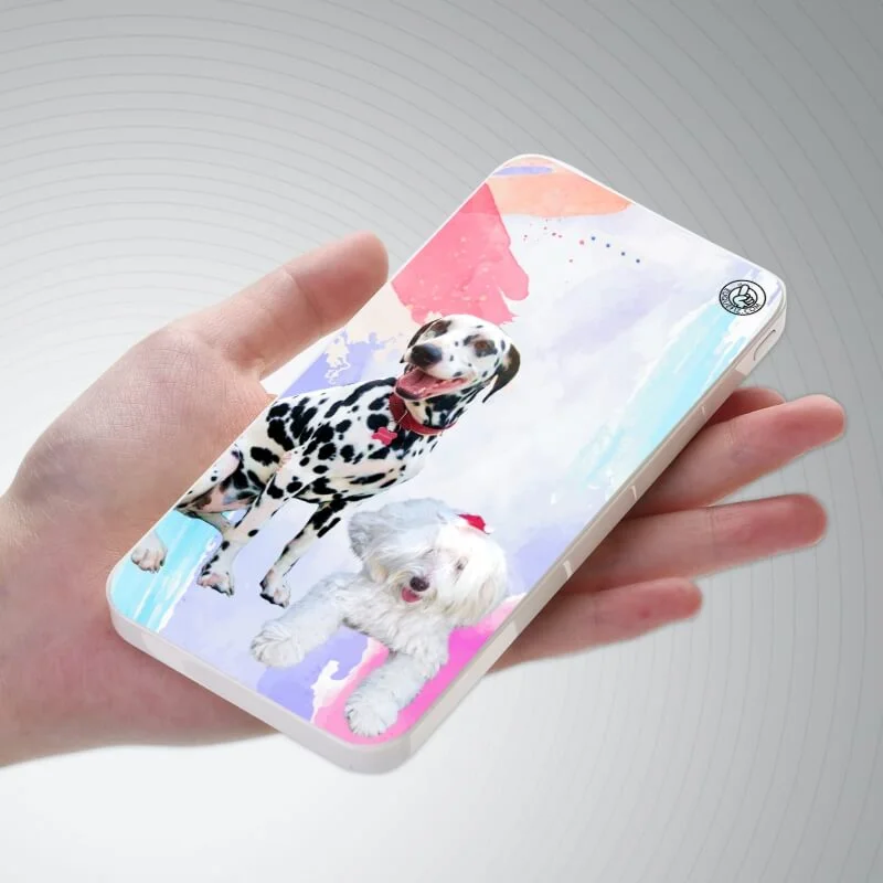 Carregador Portátil Power Bank My Pet - Aquarela - 2 pets