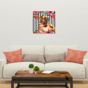 Plaquinha Decorativa My Pet Floral Listras