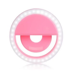 Anel Luminoso Para Celular Flash Selfie Mini Ring Light Rosa