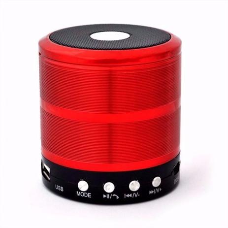 Mini Caixa De Som Portátil Bluetooth Mp3 Fm Sd Usb Vermelha