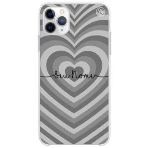 Capinha Personalizada com Nome Super Corações - Cinza