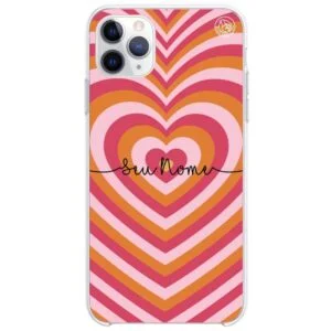 Capinha Personalizada com Nome Super Corações - Rosa e Laranja