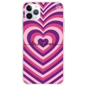Capinha Personalizada com Nome Super Corações - Rosa e Roxo