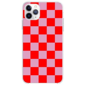 Capinha de Celular Quadriculada Vermelho e Rosa - Unique