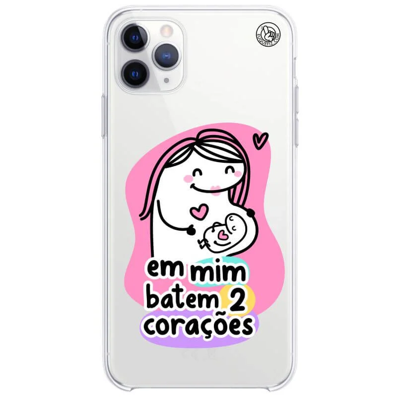 Capinha Flork Mãe Em mim batem 2 corações
