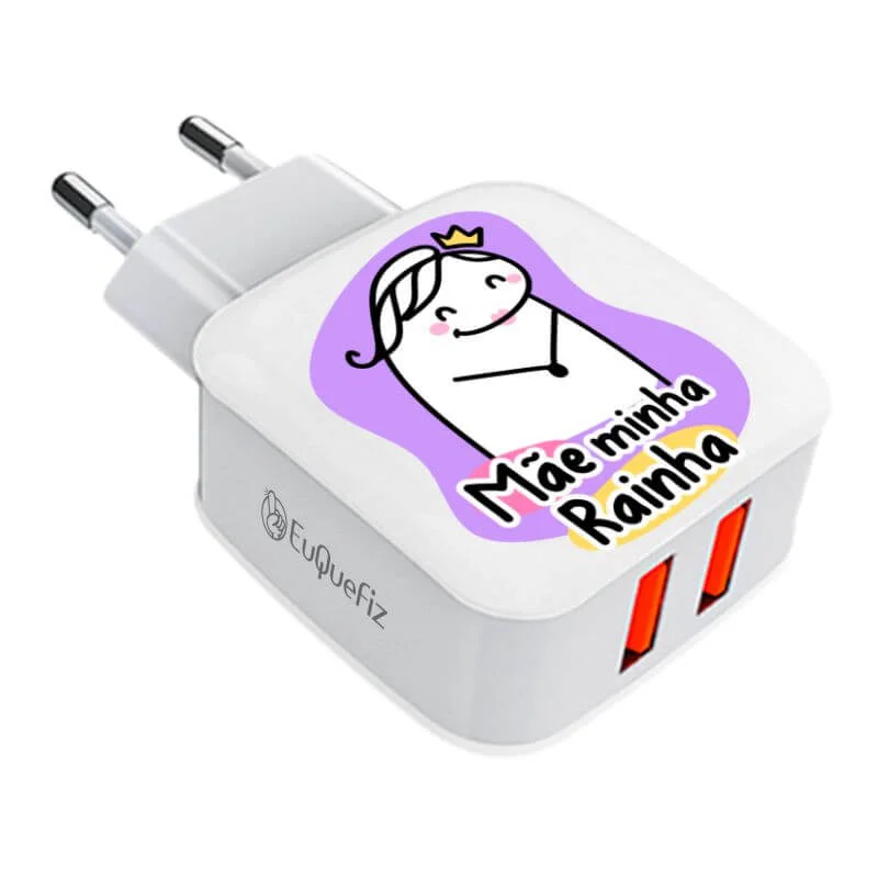 Carregador Turbo Duplo Flork Mãe - Minha rainha