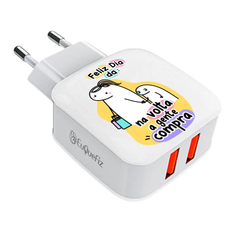 Carregador Turbo Duplo Flork Mãe - Na volta a gente compra