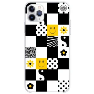 Capinha de Celular Smile Happy Squares Black - Unique