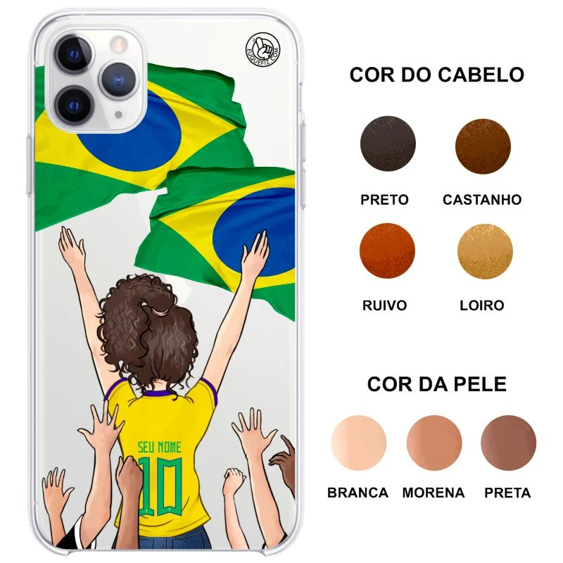 Capinha Brasil - Torcedora Cabelo Cacheado