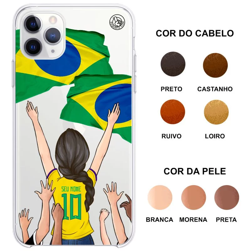 Capinha Brasil - Torcedora Cabelo Ondulado