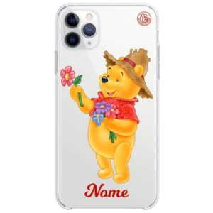 Capinha Personalizada Ursinho Pooh Flores com nome