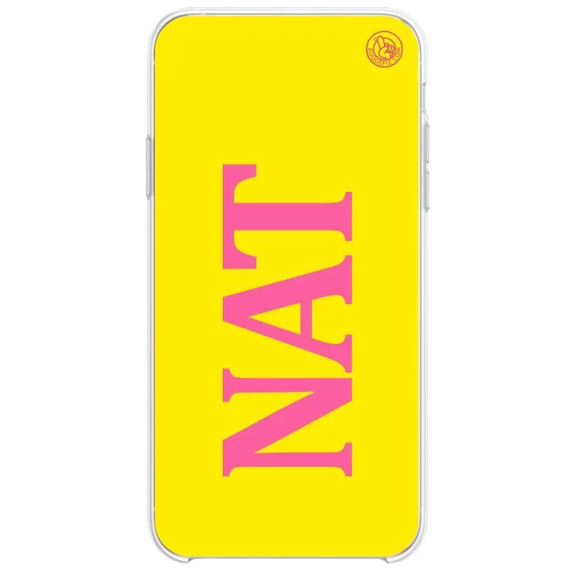 Capinha Personalizada Iniciais Yellow Pink - Unique