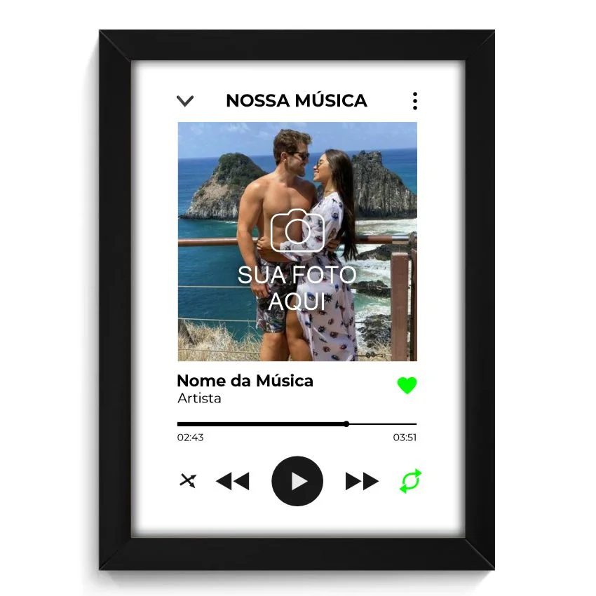 Quadro Decorativo Personalizado com Foto e Nossa Música