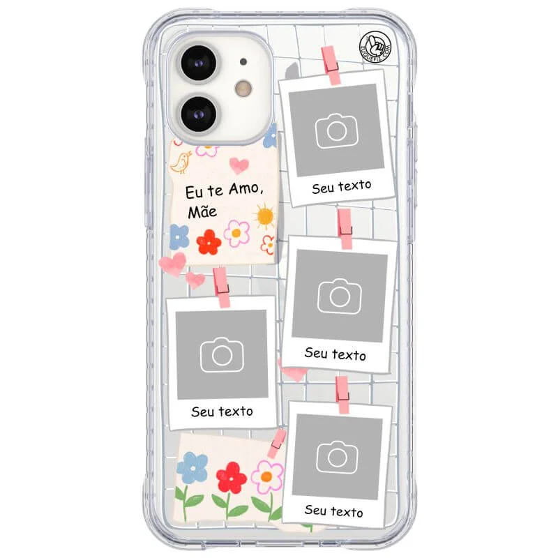 Capinha de Celular Personalizada Mural de Fotos Mãe