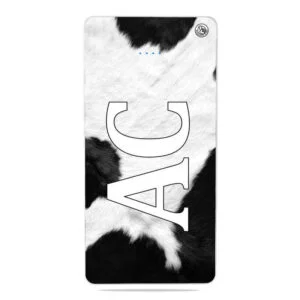 Carregador Portátil Power bank Personalizado Animal Print Vaca Iniciais (10000mAh)