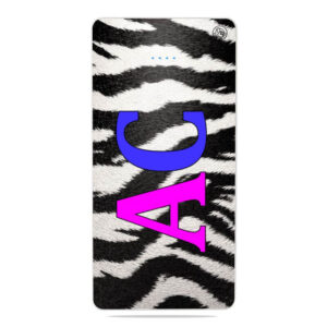 Carregador Portátil Power bank Personalizado Animal Print Zebra Iniciais Colors (10000mAh)