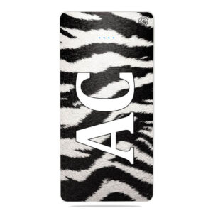 Carregador Portátil Power bank Personalizado Animal Print Zebra Iniciais (10000mAh)