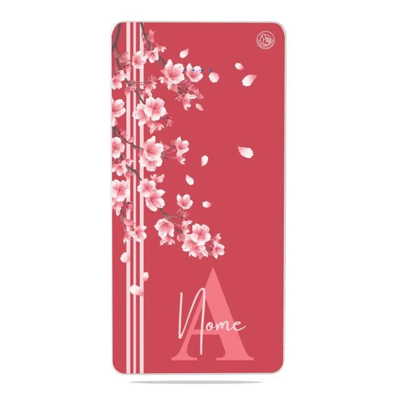 Carregador Portátil Power bank Personalizado Cerejeira Red Nome (10000mAh)