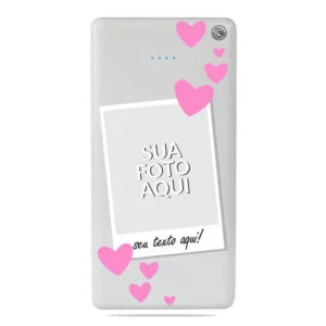 Carregador Portátil Foto Frame Corações