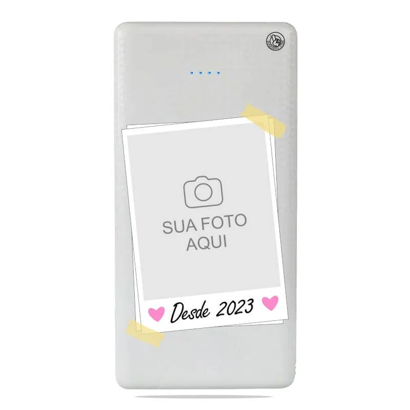 Carregador Portátil Power bank Personalizado Foto Frame Ano (10000mAh)
