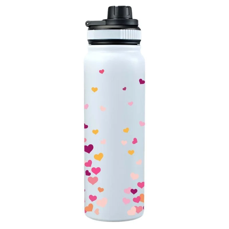 Garrafa Térmica Personalizada Nome e Corações