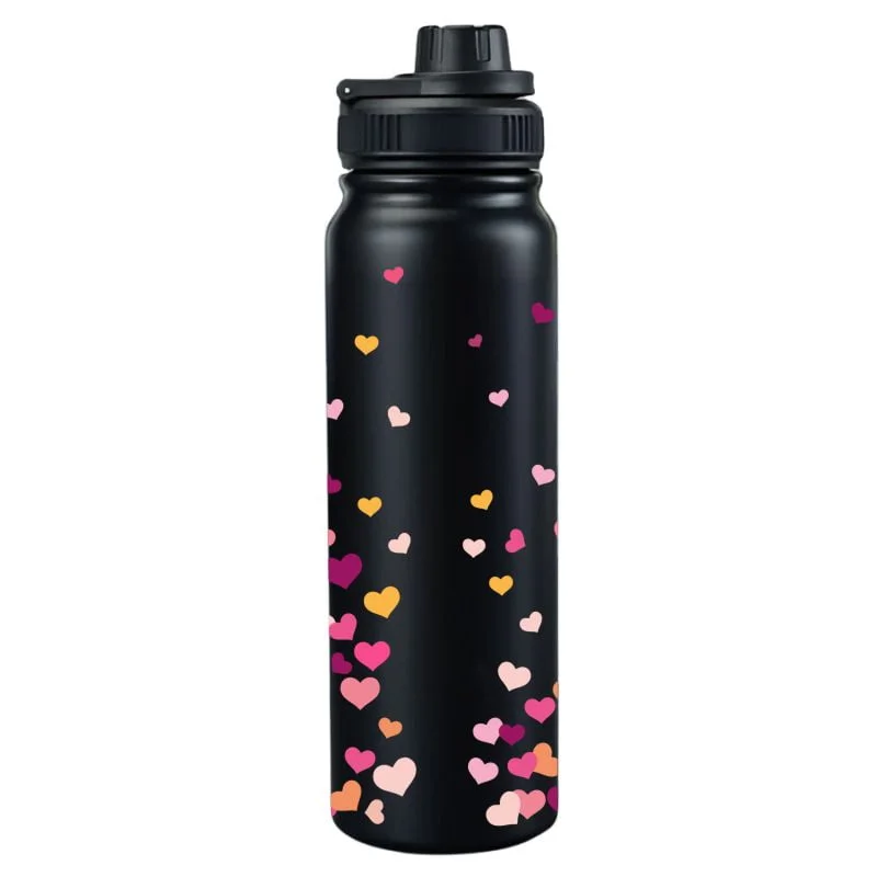 Garrafa Térmica Personalizada Nome e Corações