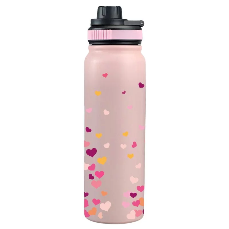 Garrafa Térmica Personalizada Nome e Corações