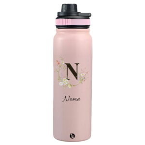 Garrafa Térmica Personalizada Nome e Flores