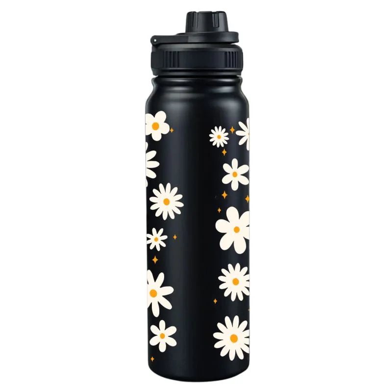 Garrafa Térmica Personalizada Nome Margaridas