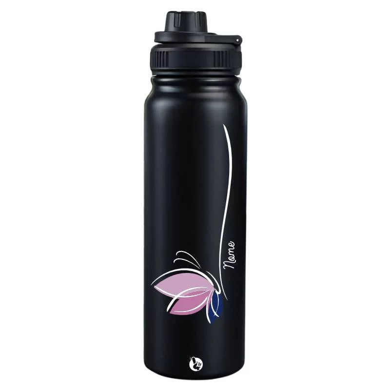 Garrafa Térmica Personalizada Nome Borboleta Minimalista