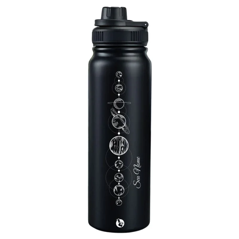 Garrafa Térmica Personalizada Nome Sistema Solar Minimalista