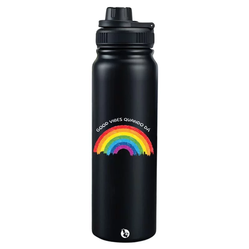 Garrafa Térmica Personalizada Good Vibes quando dá