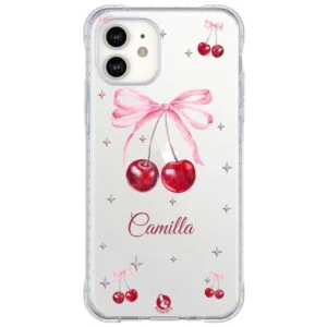 Capinha de Celular Cerejinhas e Estrelas com nome - Unique