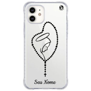 Capinha de Celular Personalizada Nome Mãe Maria Terço