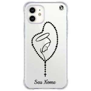 Capinha de Celular Personalizada Nome Mãe Maria Terço