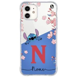Capinha de Celular Stitch Nome e Inicial Blue